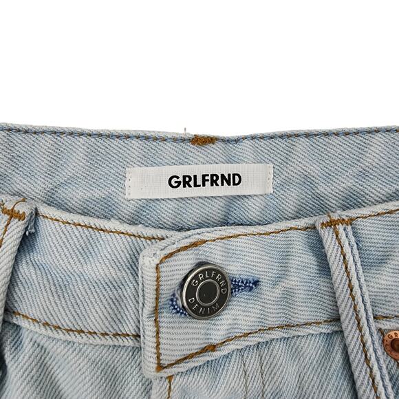 GRLFRND Button Fly Super High Rise Straight Leg Mica Crop Jeans In Romeo Size 27 - Picture 3 of 9